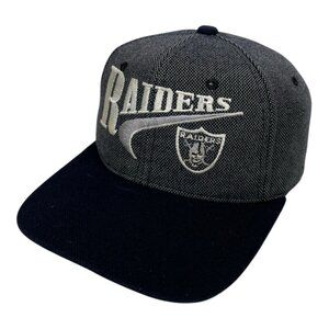 Vintage Oakland Raiders Hook & Loop Hat Cap 90s Wool